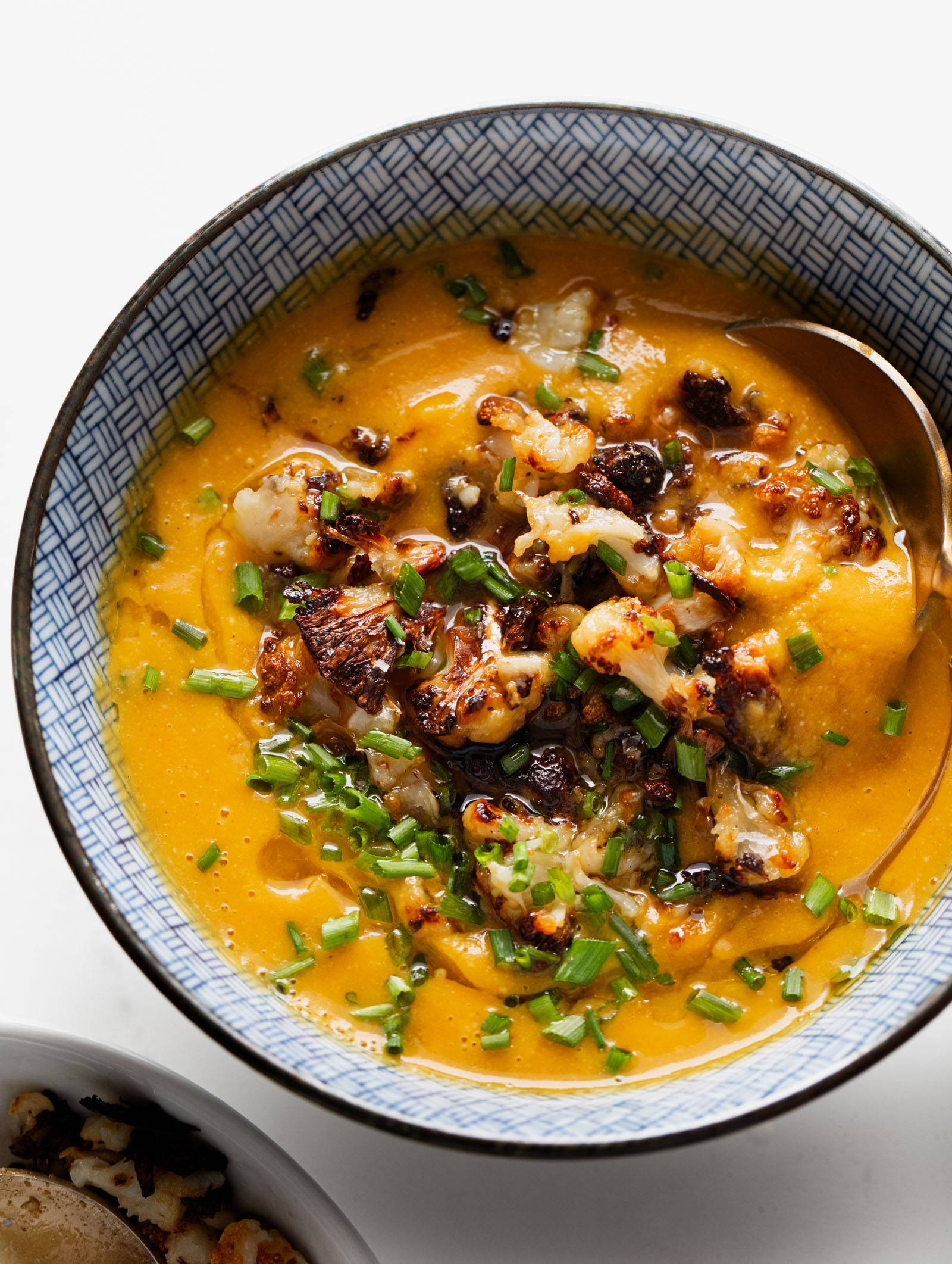 Sweet Potato Soup with Roasted Cauliflower Crumbles Recipe